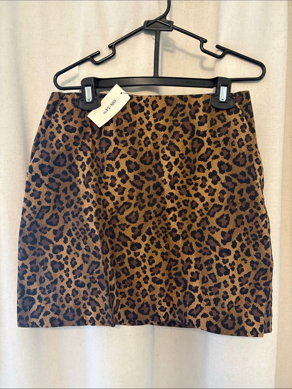 Leopard Print Mini Skirt - Brown